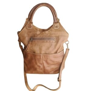 Vintage Roots Lauren Large Distressed Leather Tote Shoulder Crossbody Bag